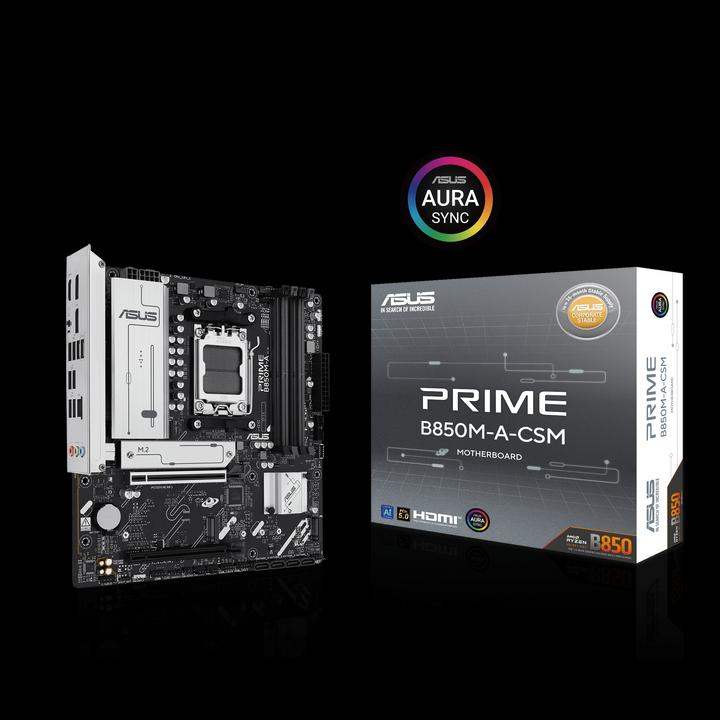 Image du produit ASUS MB PRIME B850M-A-CSM (AM5, AMD SoC, mATX)