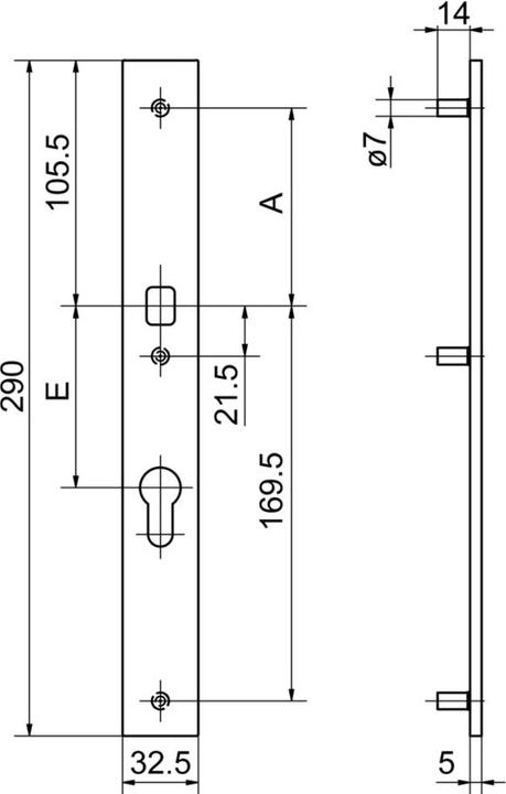 Produktbild Glutz Schutztürschild aussen für Türknöpfe 52140K/52142K (Türschildgarnitur)