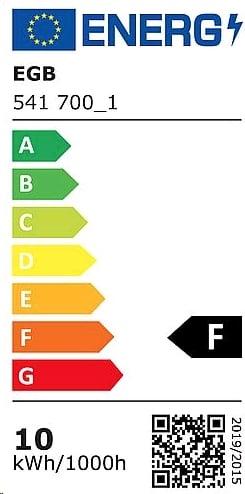 Energie-Label EGB FilamentDIM AGL Ra95 klar E27 10W 1075lm 2700K (E27, 10 W, 1075 lm, 1 x, F)
