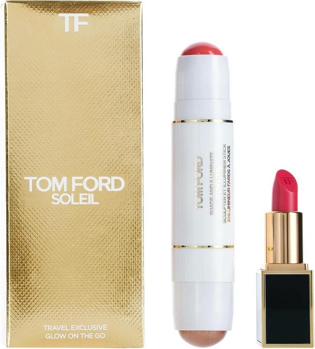 Tom Ford Glow On The Go Set - Illuminating Highlighter Blush Stick 2-In-1 10g & Sheer Cream Lipstick (Highlighter, 10 g)