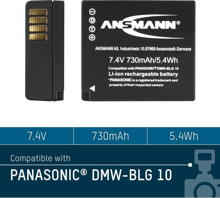 Produktbild Ansmann A-Pan DMW-BLG10 730mAh 7,4V (Kamera Akku)