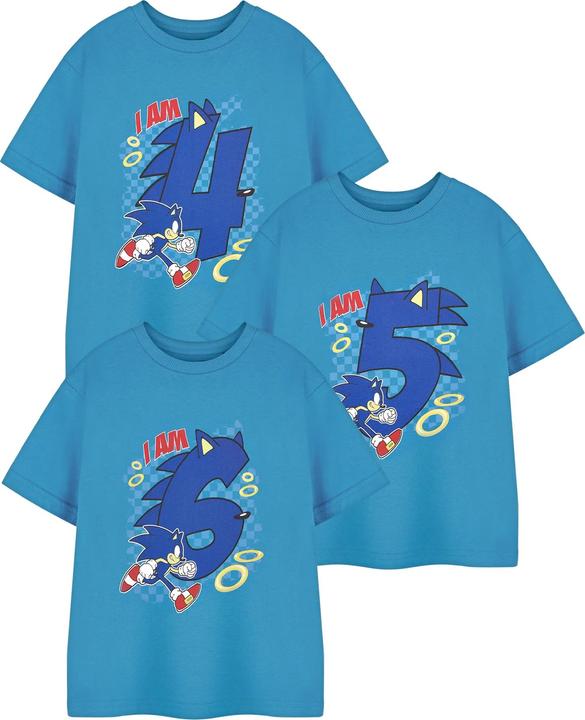 Immagine prodotto Sonic The Hedgehog I Am 4 Maglietta Compleanno Maniche Corte Ragazzi (104)