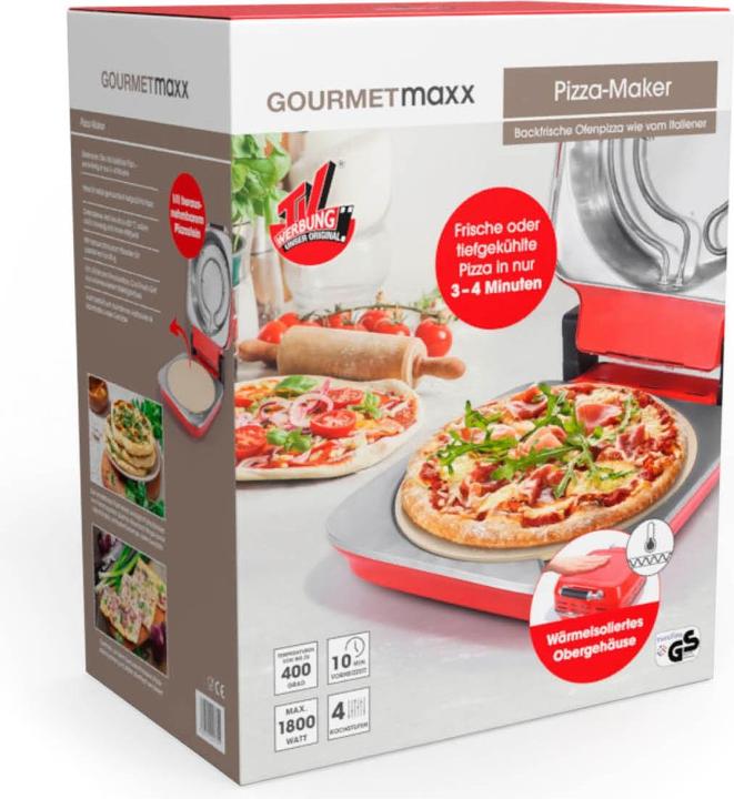 Image du produit Gourmetmaxx Four à pizza Ø 30 cm, Rouge