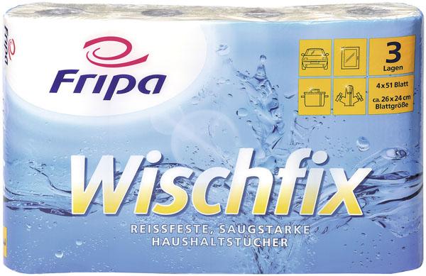 Image du produit Fripa Rouleau de cuisine Wischfix, 3 plis, blanc pur (4 x)