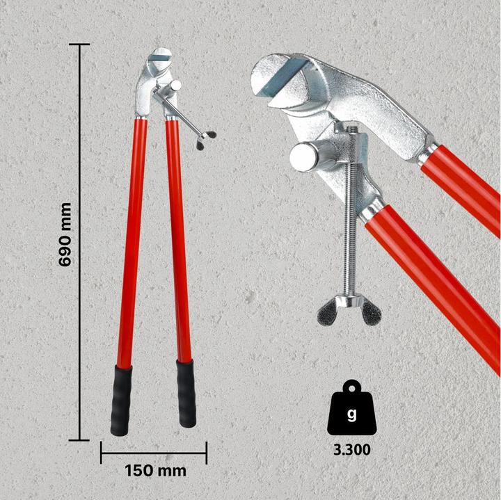 Produktbild Dönges Rinnenhalter-Biegezange, Länge 700 mm (700 mm)