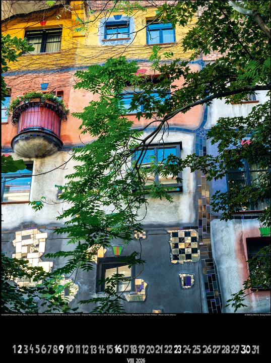 Produktbild Grosser Hundertwasser Architektur Kalender 2026 (65 x 49 cm, Harter Einband, Deutsch)