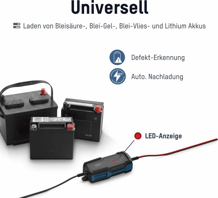 Immagine prodotto Ansmann Caricabatterie per batterie al piombo BC 6-12V / 2 A (6V, 12V, 2 A)