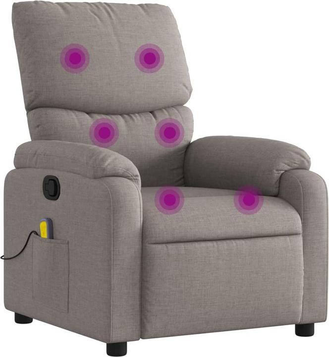 Immagine prodotto VidaXL Poltrona massaggiante in tessuto taupe,Colore: Taupe,Materiale: Tessuto (100