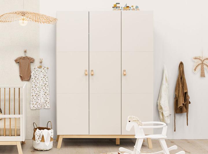 Produktbild Bopita 3-Türiger Schrank Lines Dune/Natur (135 cm)