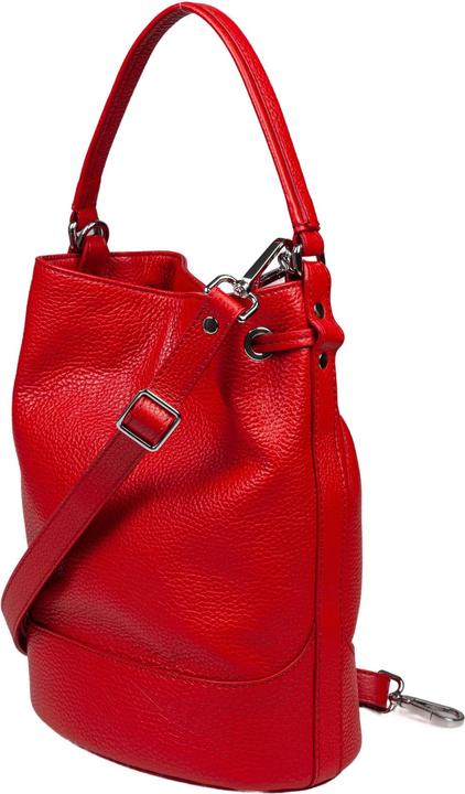 Actual product image Zanellato monda daily day s leather bucket bag red color