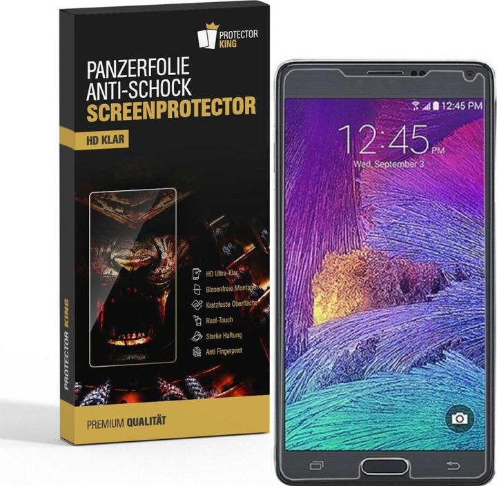 Produktbild Protectorking 2x Panzerfolie Anti-Shock HD Klar (2 Stück, Samsung Galaxy Note 4)