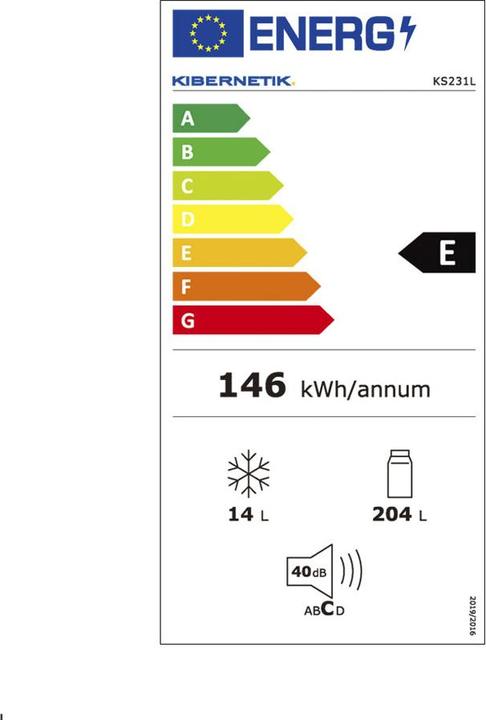 Energie-Label Kibernetik Ks231l (218 l)