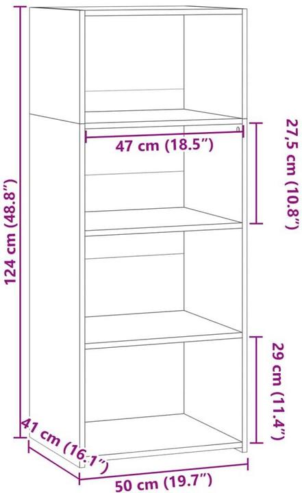 Actual product image VidaXL Highboard (50 x 41 x 124 cm)