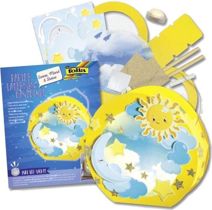 Produktbild Folia Papier Laternen-Bastelset Sonne, Mond, Sterne
