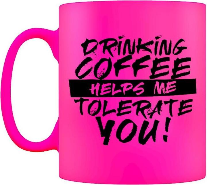 Immagine prodotto Grindstore Mug Bere caffè mi aiuta a tollerarti Rosa Neon