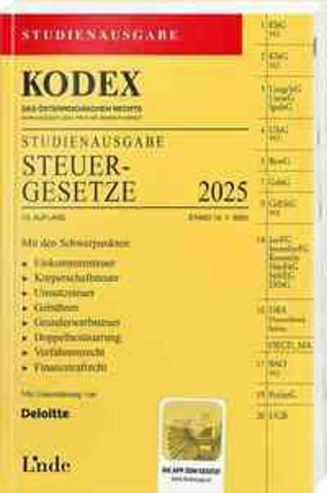 Produktbild KODEX Studienausgabe Steuergesetze 2025 (Deutsch, Andrei Bodis, 2025)