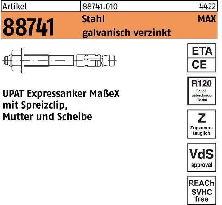 Produktbild Upat Expressanker R 88741 MAX 16/100/223 Stahl galvanisch verzinkt (10 Stk.)