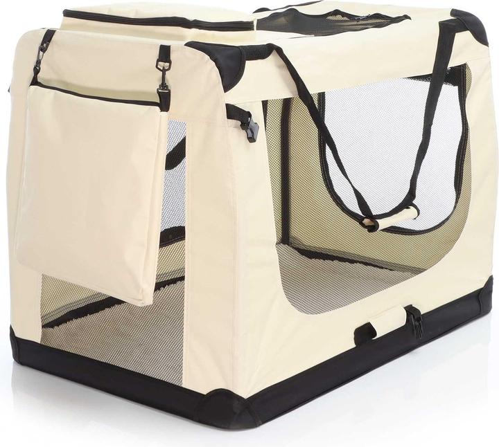 Actual product image Wiltec Fudajo Transport Box XXXL Foldable Beige 100x69x69cm Dog Box Travel Box Cat Box (Dog, Foldable)