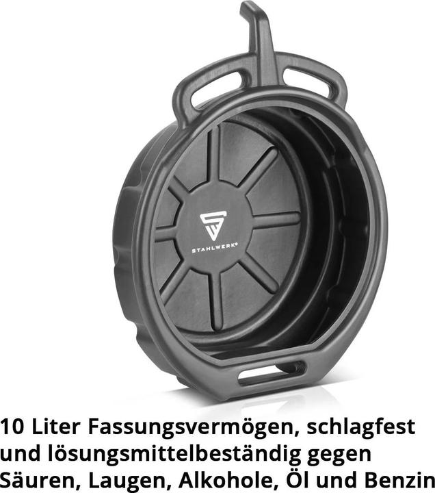 Image du produit Stahlwerk Ölauffangwanne 2er Set mit Abfüllstutzen 10 l flache, Auffangwanne