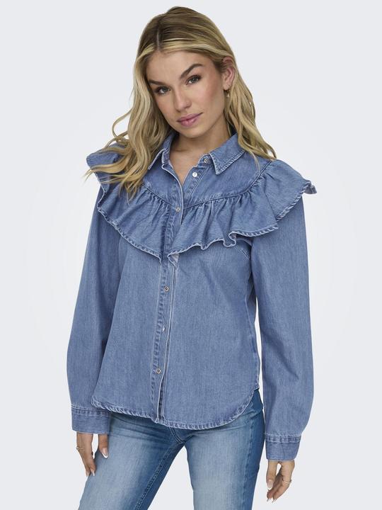 Produktbild Only ONLINDIGO LS FRILL DNM SHIRT QYT Jeanshemd (L)