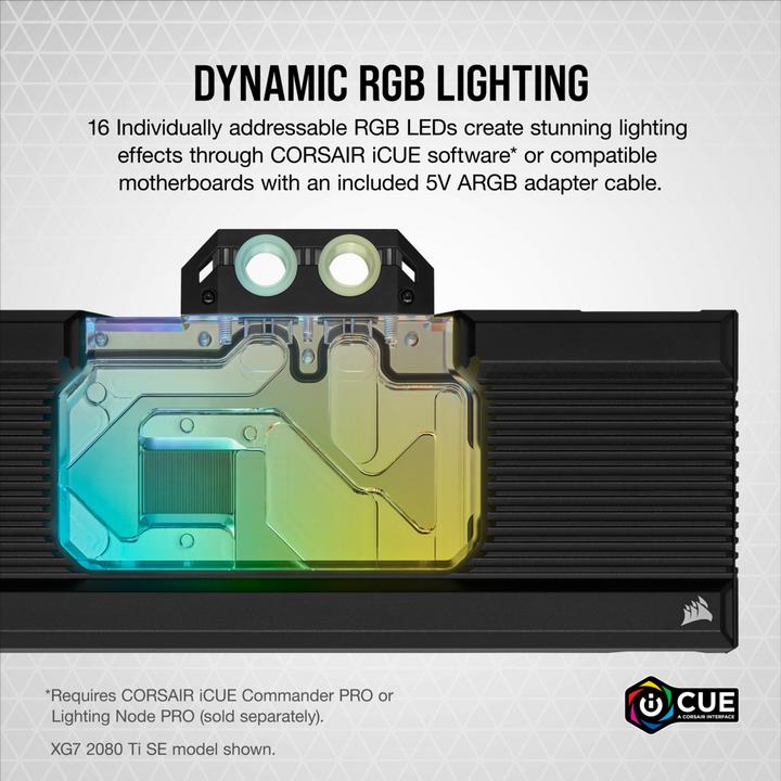 Actual product image Corsair Hydro X Series XG7 RGB 3080 FE GPU Water Block - Acrylic + Nickel