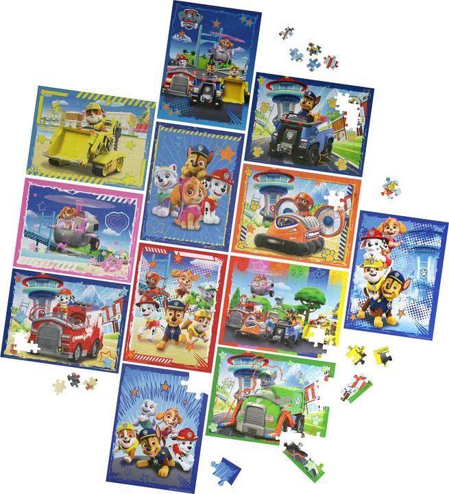 Actual product image Spin Master PAW Patrol, Coffret de 12 puzzles de 24, 48 ou 100 pièces, Chase, Marcus, Stella, Everest, Ruben, Zu (12 pieces)