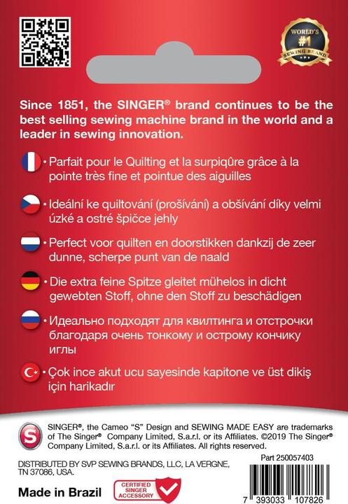 Produktbild Singer MICROTEX Nähmaschinennadel, 60/08, 5er Pack