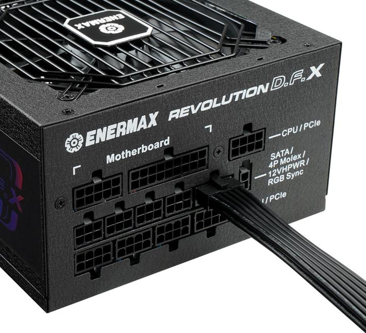 Actual product image Enermax Revolution D.F. X ARGB ATX3.0 PCI-e 5.0 Gaming PC Power Supply 1050W 80Plus Gold Full Modular 2X (1050 W)