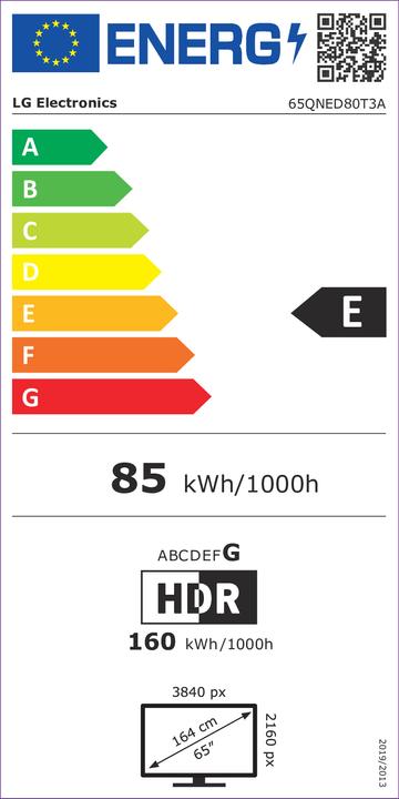 Energy Label LG 65QNED80T3A (65", QNED80, QNED, 4K)