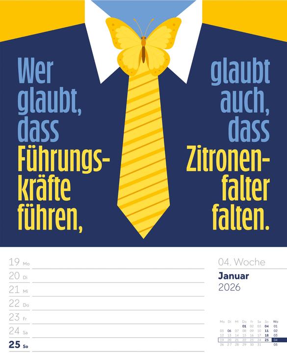 Produktbild Klartext Sprüchekalender - Wochenplaner Kalender 2026 (25 x 33 cm, Harter Einband, Deutsch)
