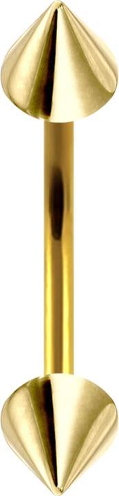 Actual product image Star Piercing Micro Banana gold-plated with two cones (Surgical steel 316L, without brass)
