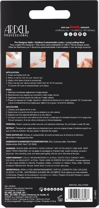 Immagine prodotto Ardell Nail Addict - Natural Ballerina Multipack (Unghie artificiali, Bianco)