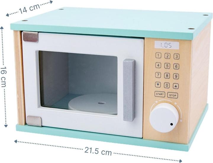 Actual product image Hermex Wooden toy microwave set with accessories Kitchen toys Children's toys