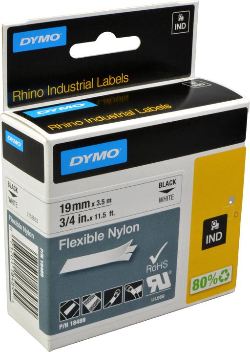 Dymo Rhino Nylonband 18759, weiss (1.90 cm, Weiss)