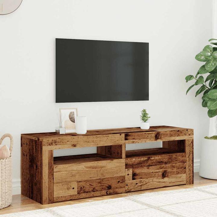 Produktbild VidaXL TV Schrank Lowboard Fernsehschrank Fernsehtisch mit LED Altholz-Optik (120 x 35 x 40 cm)