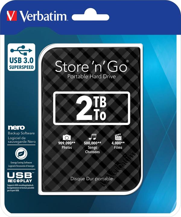 Productafbeelding Verbatim 2,5" draagbare harde schijf Harde schijf Store 'n' Go (2 TB)