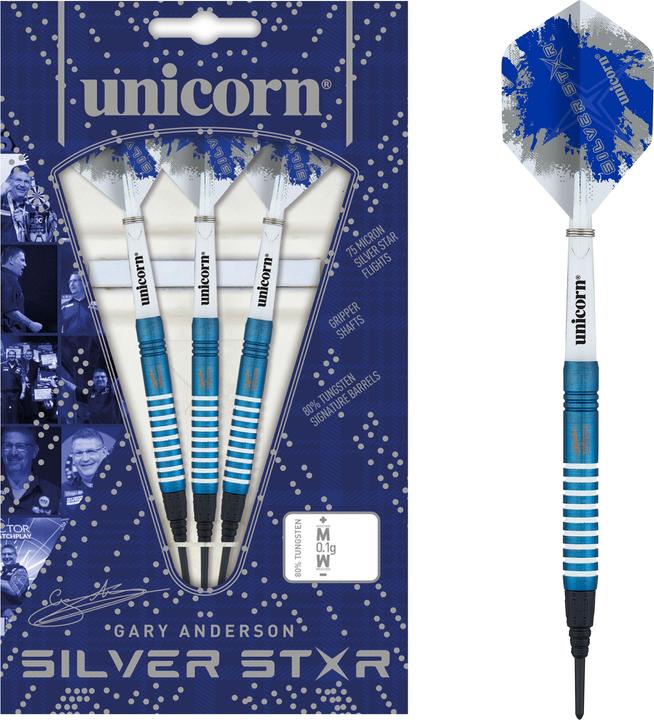 Produktbild Unicorn Silver Star Blue Gary Anderson Soft Darts 1 Satz (17 g)