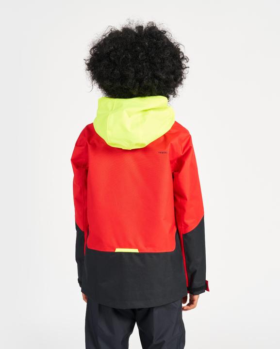 Produktbild Tribord Regenjacke Segeljacke Kinder wasserdicht winddicht - Sailing 300 rot/gelb