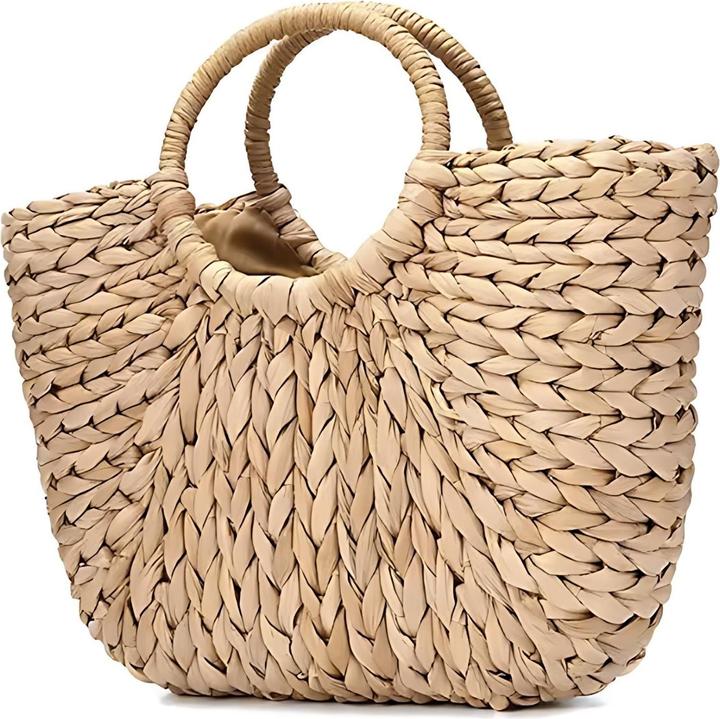 Hermex Strandtasche Stroh-Handtasche Halbmond-Tragetasche Beach-Bag