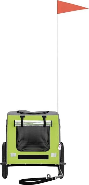 Produktbild VidaXL Fahrradanhänger Hunde Grün und Grau Oxford-Gewebe und Eisen