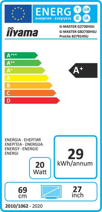Etichetta energetica iiyama ProLite B2482HS-B1 (1920 x 1080 pixel, 24.02")