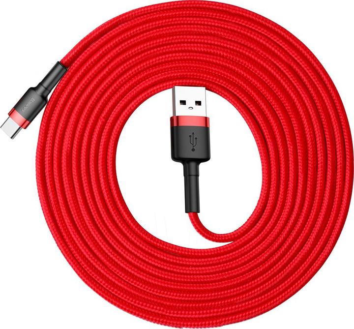 Productafbeelding Baseus cafule Kabel USB Voor Type-C 2A 3m Rood+Rood (3 m, USB 2.0)