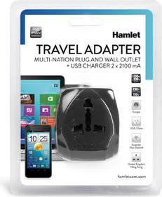 Produktbild Hamlet Traver Adapter universal reiseadapter für steckdosen plus usb-ladegerät (1750 W)