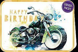 Produktbild Edition Gollong Doppelkarte. Simply Gold. Happy Birthday - Motorrad