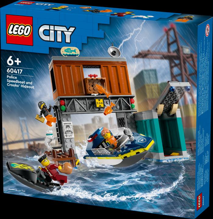Immagine prodotto LEGO Città - Motoscafo della polizia e nascondiglio dei criminali (60417) (60417, LEGO City)