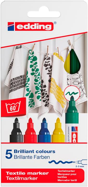 Edding Textil Marker 4500 (Sortiert, 2 mm, 5 x)
