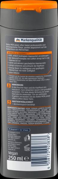 Actual product image dm Balea MEN Shampoo Power Effect Caffeine (250 ml, Liquid shampoo)