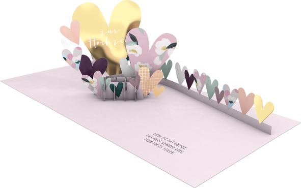 Image du produit Carte pop-up - Coeurs de mariage (1 pcs)