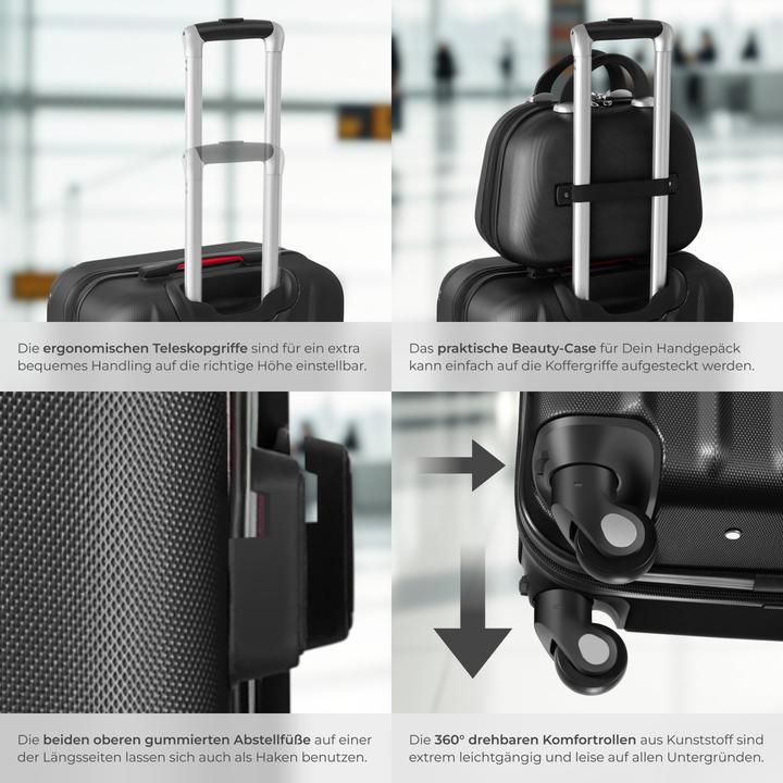 Actual product image tectake Suitcase Set Suitcases Trolley Set Trolleys Hardcase trolley (90 l, L (90 - 115l))