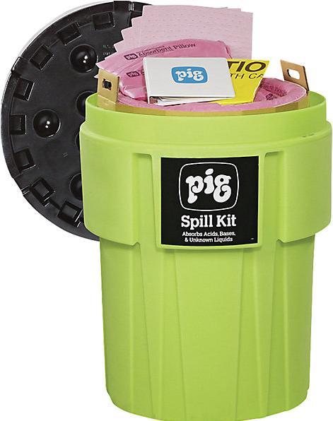 Actual product image Pig Emergency kit in 360 l high-vis container, chemical version, absorbs 236.8 l. (1 Piece)